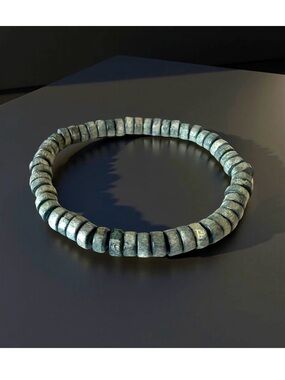 🔴 5 for $10 ONE Elegant Bluish Gray Wooden Beaded Bracelet